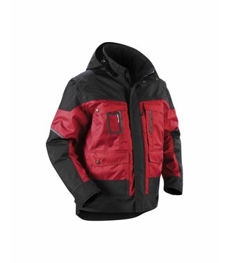 Winterjacke mit Kapuze : Rot/Schwarz - 488619775699