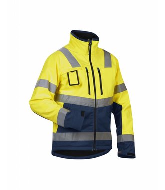 Jas Softshell High vis : Geel/Marineblauw - 490025173389