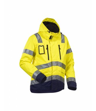 Jas ongevoerd High vis : Geel/Marineblauw - 483719773389