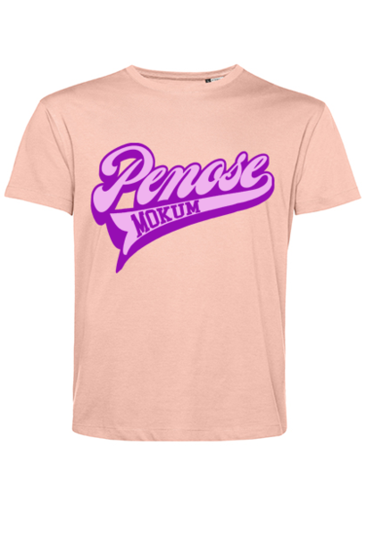 Baseball T-Shirt licht roze met paars/lila print