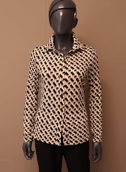Travel blouse "Renske" zwart/beige