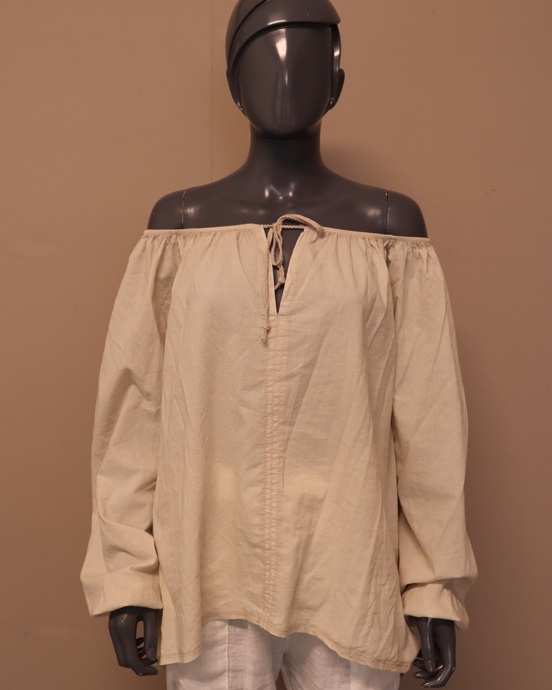 Off-shoulder blouse beige