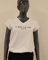T-shirt "C'est la vie" zwart