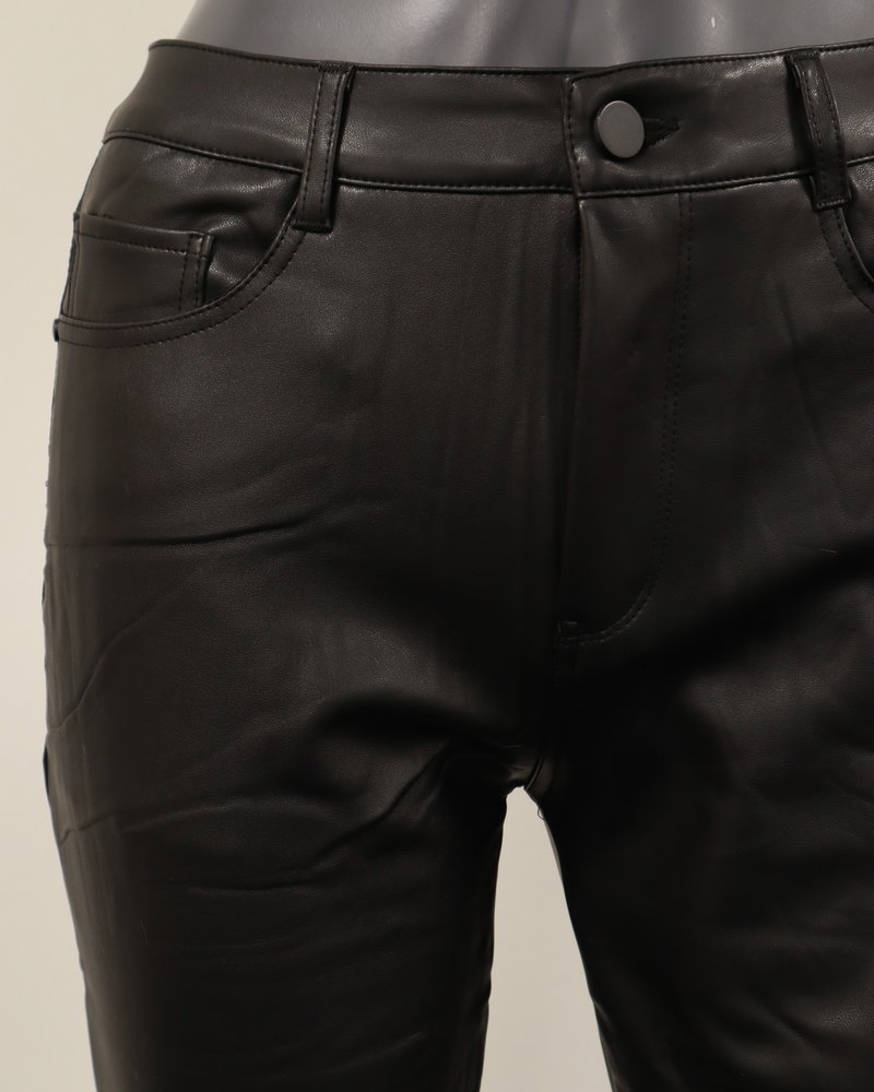 Norfy Leatherlook broek "Chicago" zwart