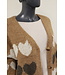 Oversized vest "With love" camel