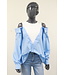 Off-shoulder blouse met top blauw