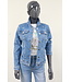 Jeans jacket "Roos" denim destroyed blauw