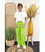 Wide leg pantalon "Fresh" lime groen