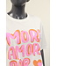 T-shirt "More amore" oranje/roze