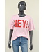 T-shirt "Hey" roze/rood