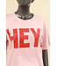 T-shirt "Hey" roze/rood