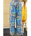 Wide leg pantalon "Paisley" aqua/blauw