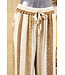 Wide leg pantalon "Gestreept" camel/beige