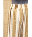 Wide leg pantalon "Gestreept" camel/beige