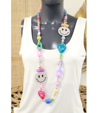 Lange ketting "Smile" multi