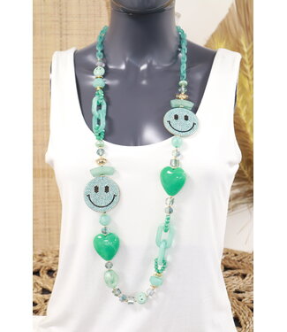 Lange ketting "Smile" groen