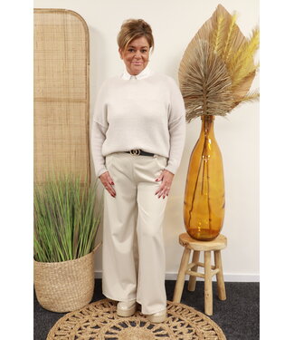 Xuna Wide leg pantalon "Sira" met riem beige