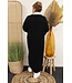 Extra lang vest "Parel knoop" zwart