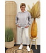 Xuna Oversized sweater "Myrthe" met split grijs