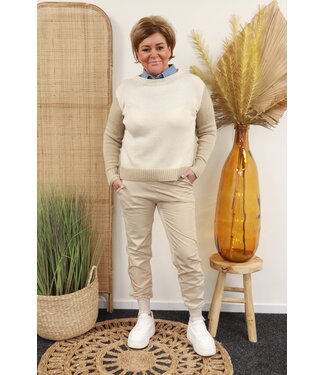 Xuna Trui "twee kleurig" beige/camel