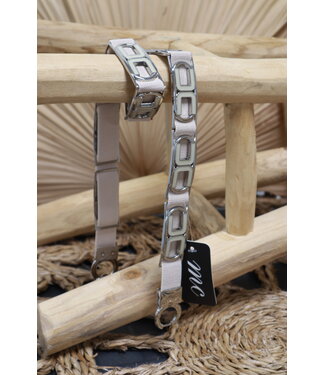 Elastische riem "Schakels" beige