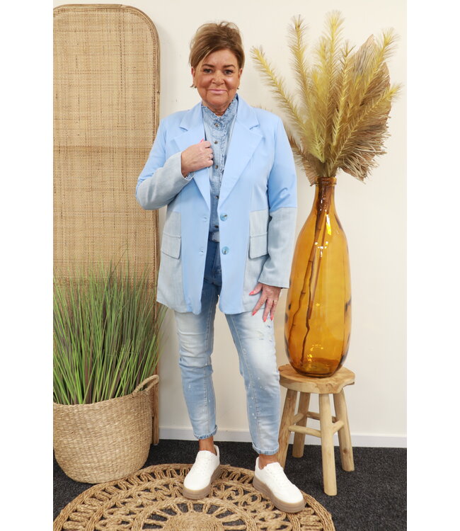 May Gem Blazer "Denim Touch" licht blauw