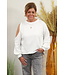 Sweater "Met open schouder" wit