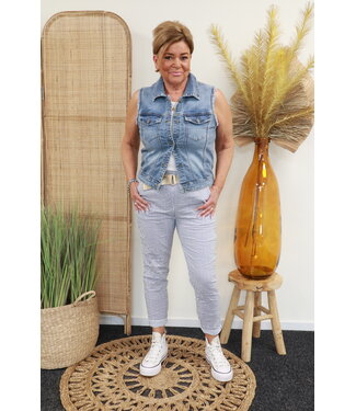 Xuna Comfi broek "Gestreept" blauw/wit