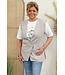 Gilet "Lang met split" kiezel