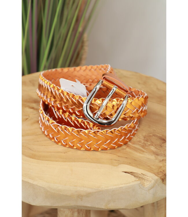 Riem "Metallic Orange" 110 cm oranje
