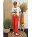 Wide leg pantalon "Met riem" rood