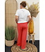 Wide leg pantalon "Met riem" rood