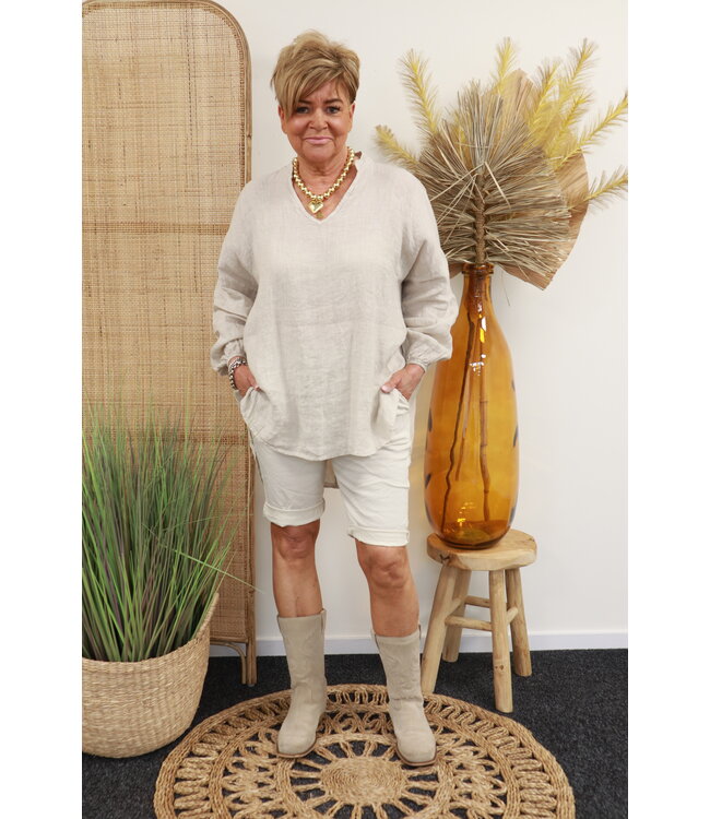 Tuniek/blouse "Lino" beige