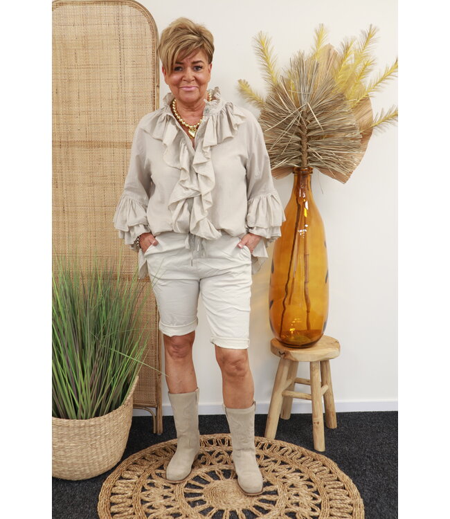 Comfi korte broek "Met stretch" beige