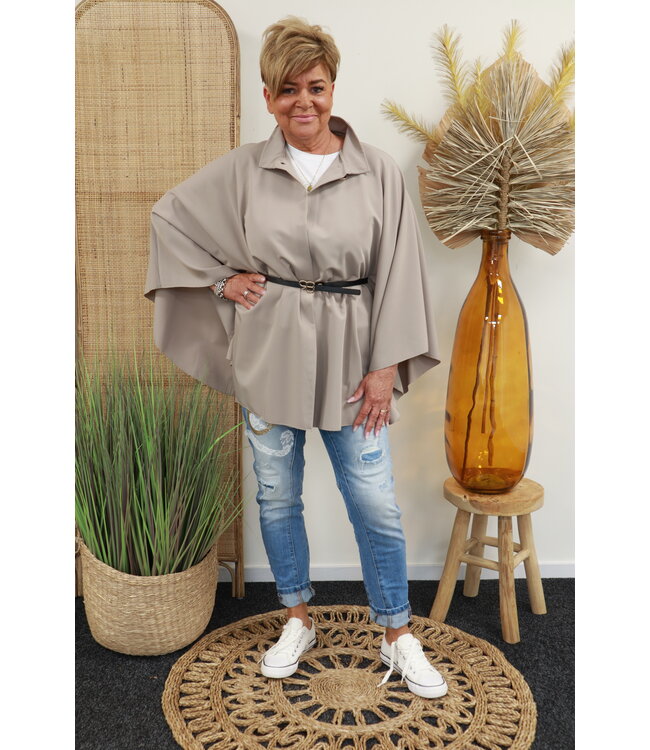 Poncho jas "Summer Time" taupe