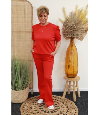 Sweater met pofmouw "Hannah" rood