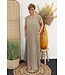 Maxi jurk "Plisse" taupe