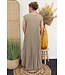 Maxi jurk "Plisse" taupe