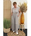 May Gem Jumpsuit "Met ceintuur" taupe/grijs