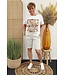 T-shirt "Giraffe" bruin/goud