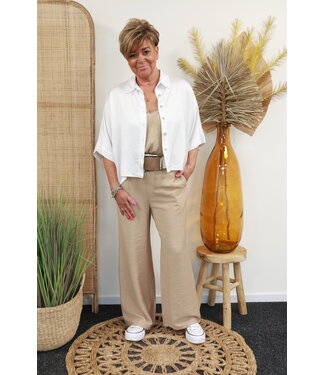 Blouse "Zijden" korte mouw wit
