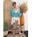 Maxi rok "Met print" turquoise/off-white