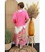 Maxi rok "Met print" roze/off-white