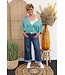 Oversized vest "Met knopen" turquoise