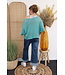 Oversized vest "Met knopen" turquoise