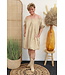 Off-shoulder "Ballon" jurk camel