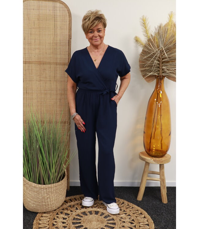 Jumpsuit "korte mouw" marine blauw
