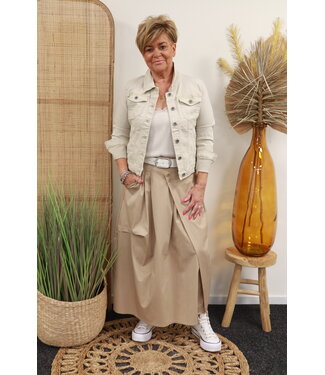 Glam Style Maxi rok "Met overslag" camel