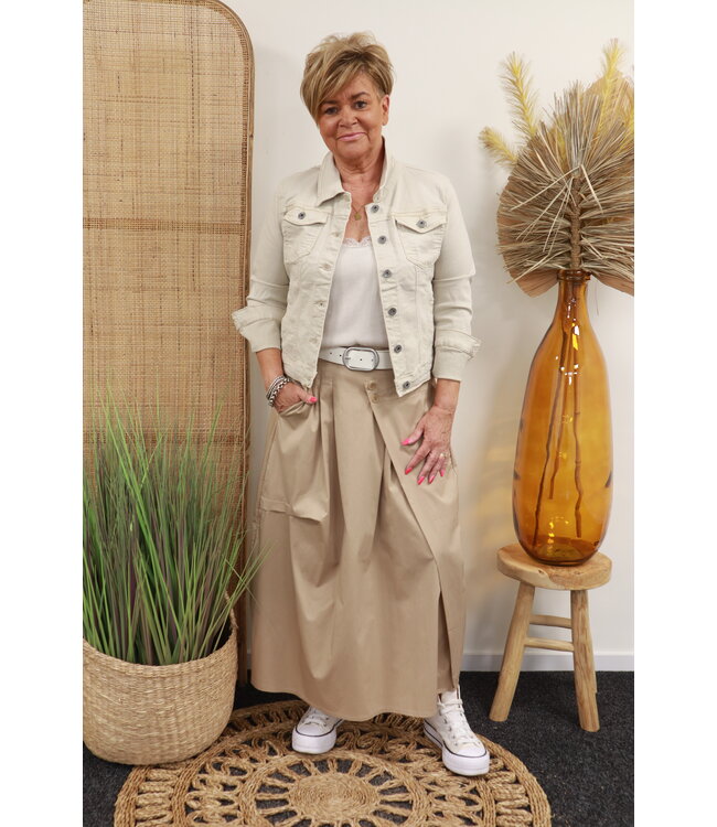 Glam Style Maxi rok "Met overslag" camel