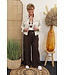 Issima Pantalon "Overslag" linnen bruin